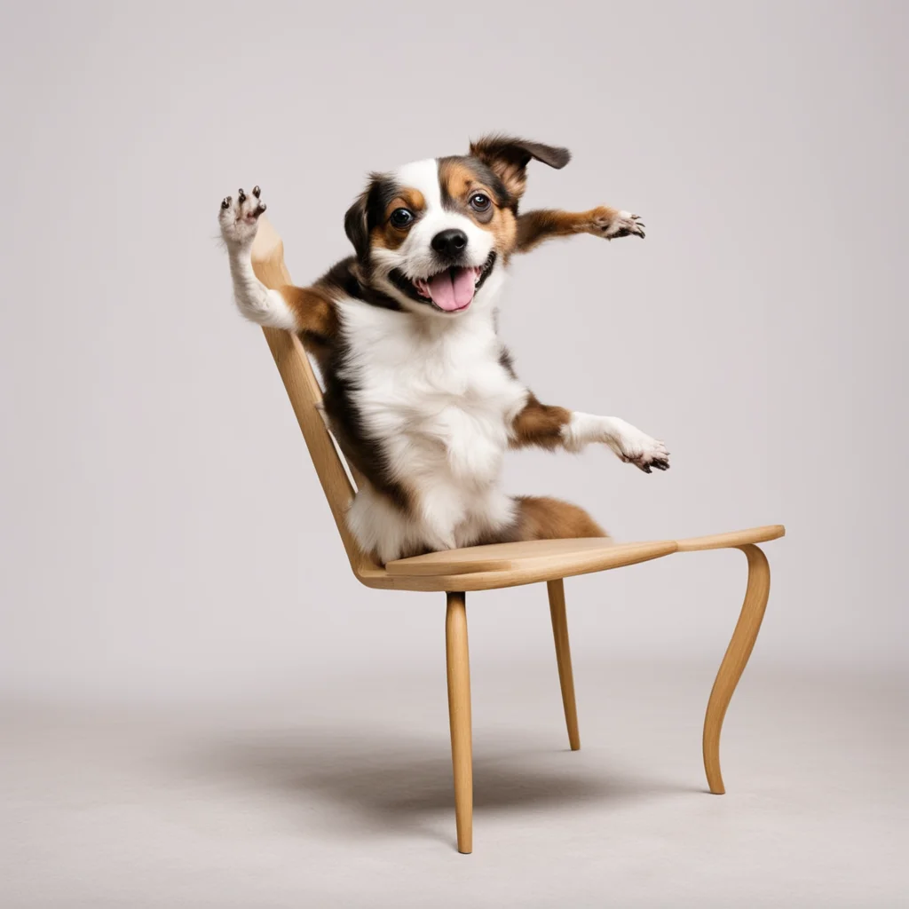 aiartstation art a funny dog dancing on a chair confident engaging wow 3