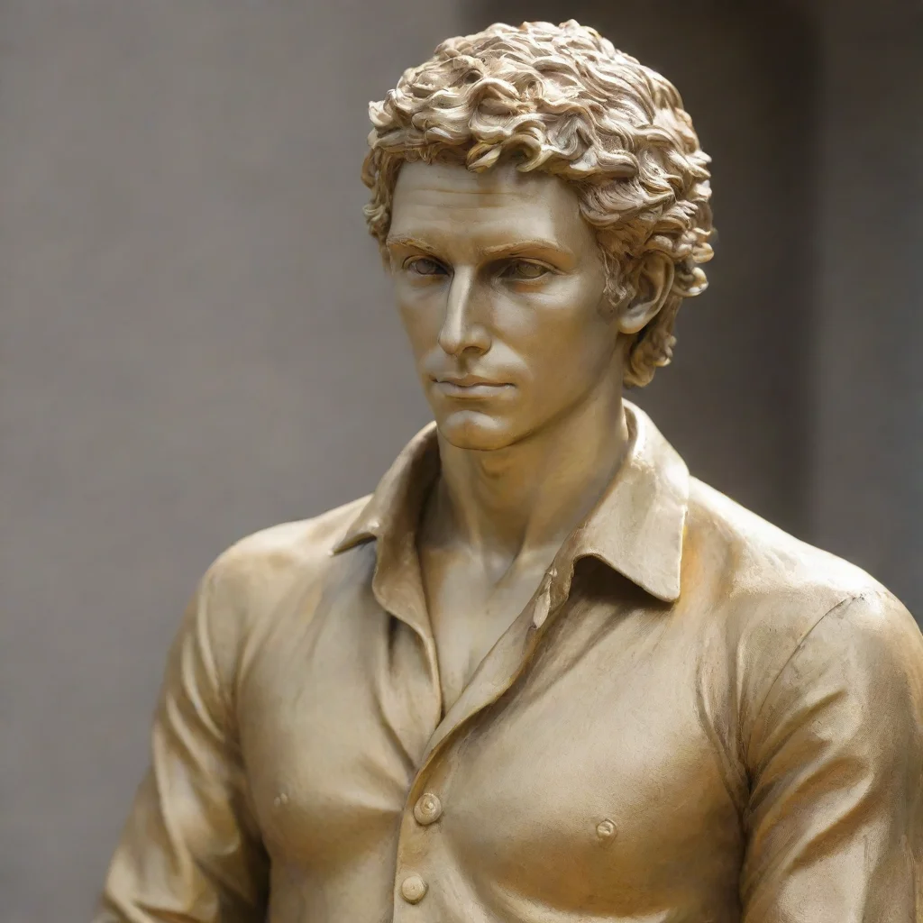 aiartstation art a gold statue of dylan frost confident engaging wow 3