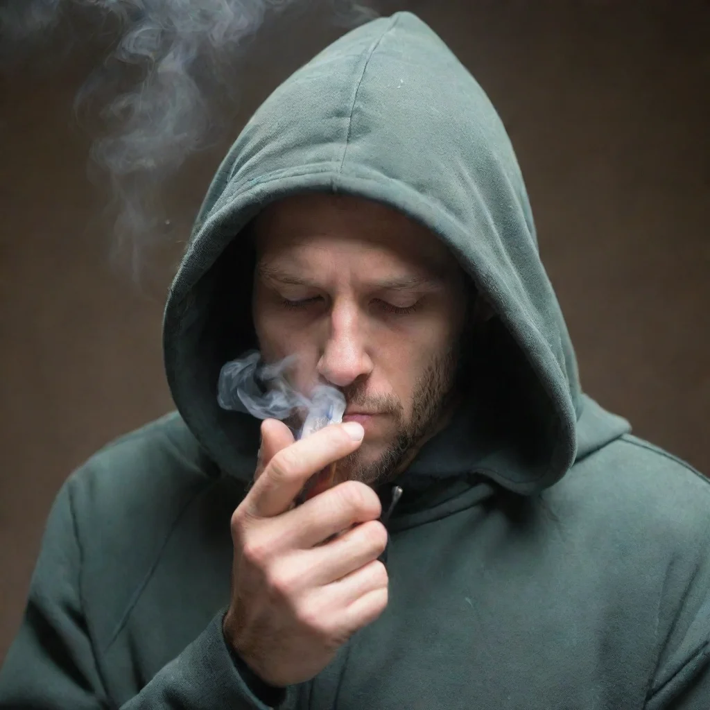 aiartstation art a hooded man smoking a thermometer confident engaging wow 3