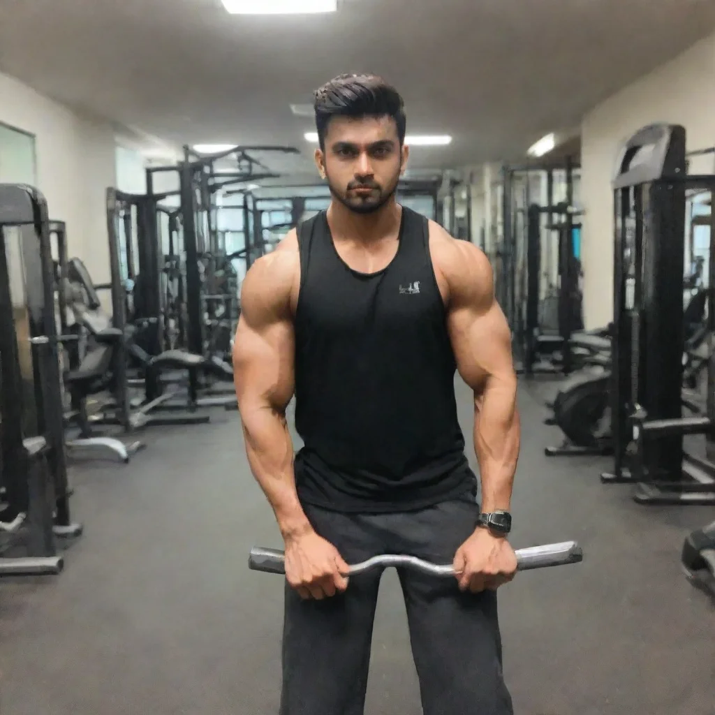 aiartstation art a man name saumya doing workout in gym confident engaging wow 3