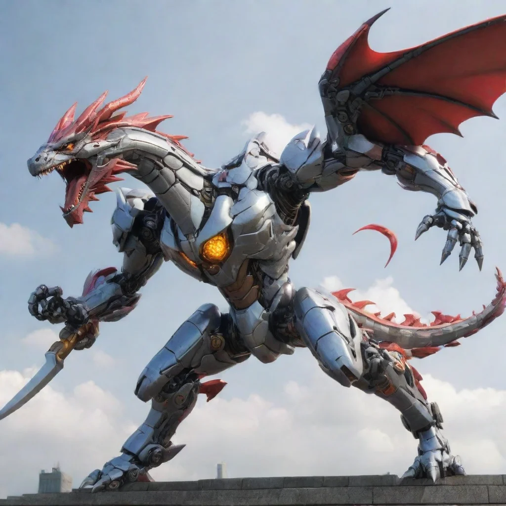 artstation art a mecha dragon flaing  confident engaging wow 3