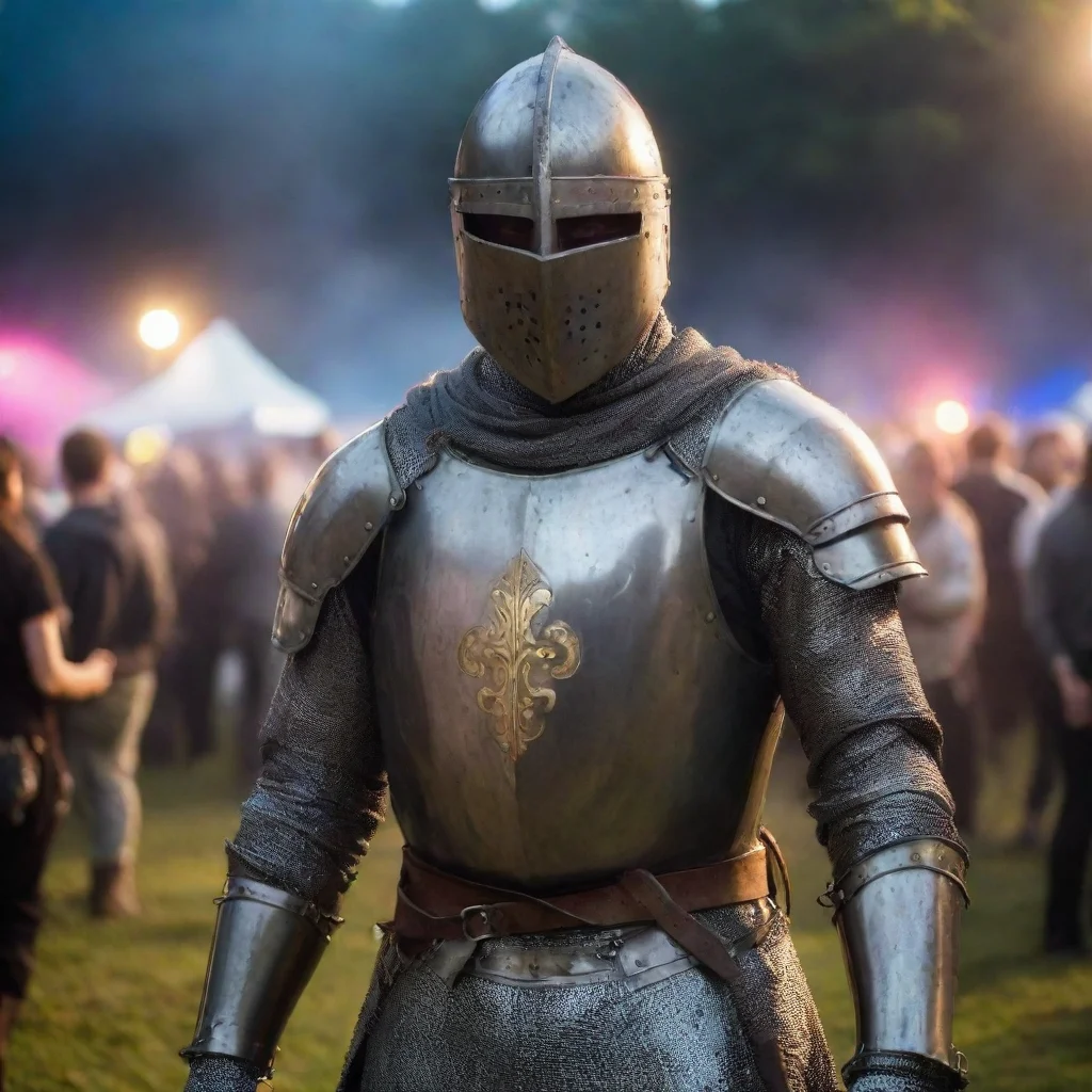 aiartstation art a medieval knight at a rave  confident engaging wow 3