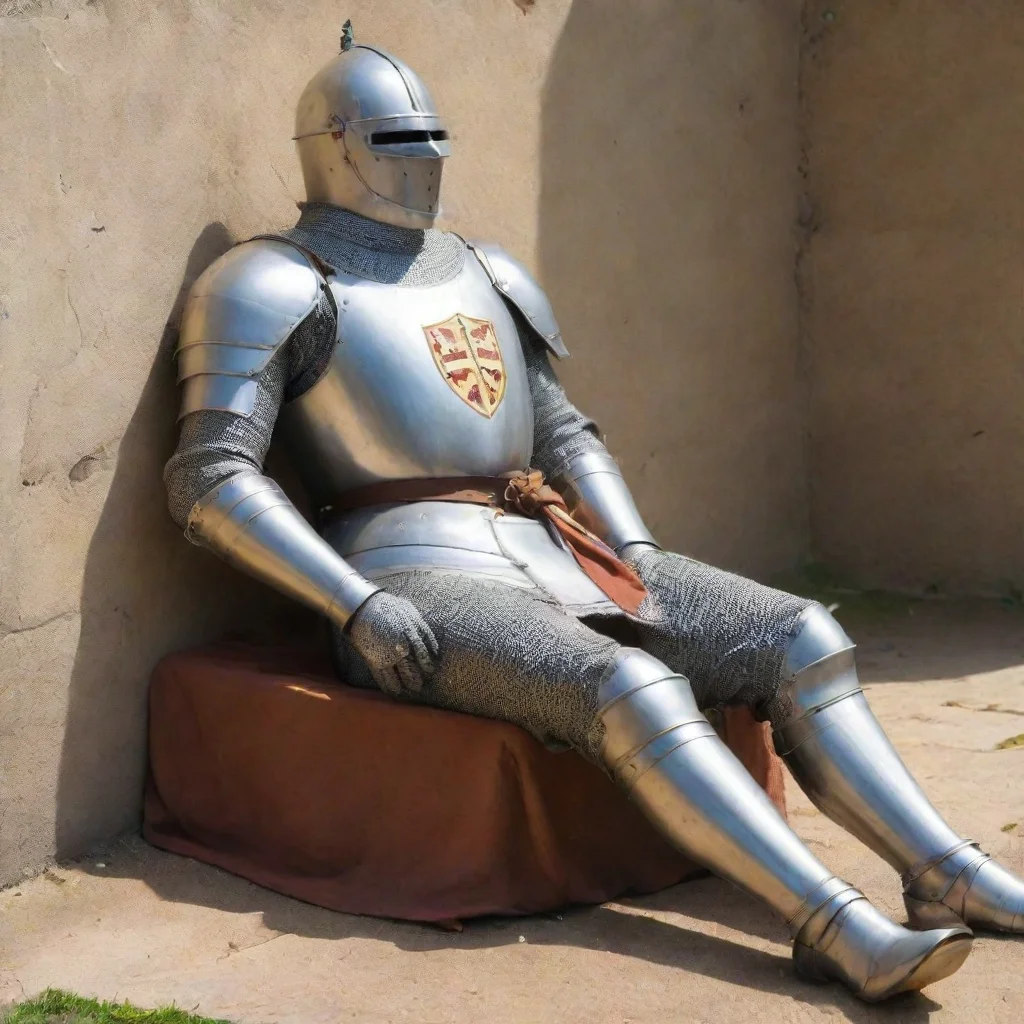 aiartstation art a medieval knight sunbaking confident engaging wow 3
