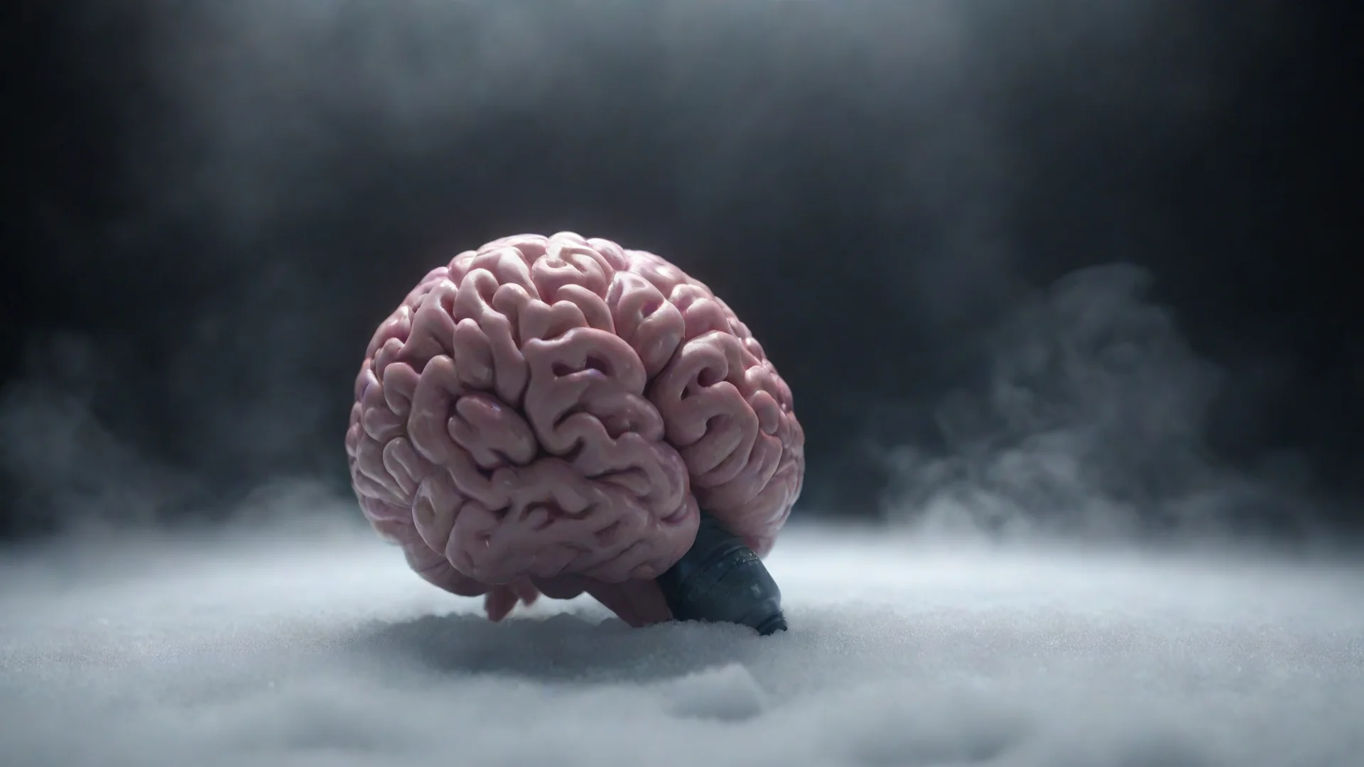 aiartstation art a melting brain with david clark microphone headset on top dry ice clouds and cinematic lighting octane render 8k confident engaging wow 3 wide