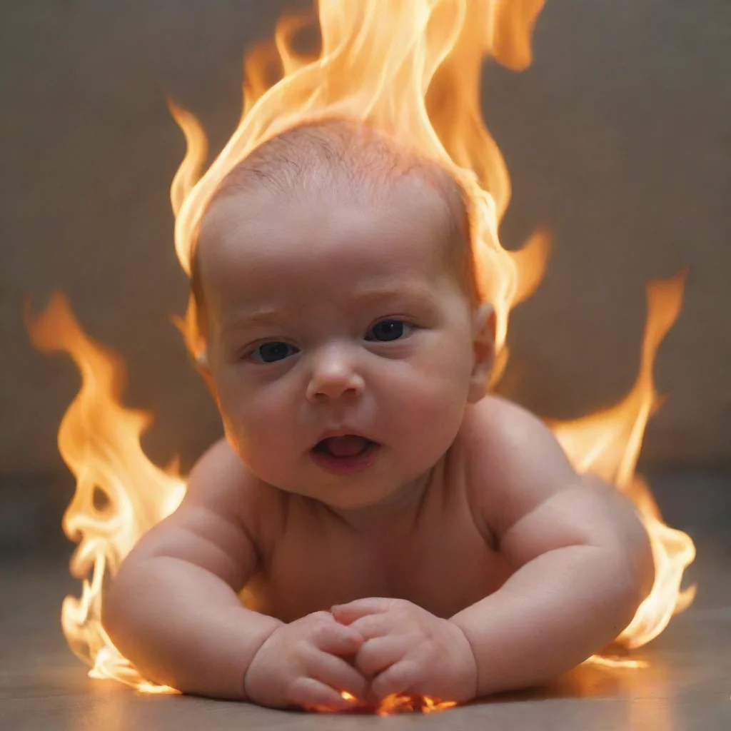 artstation art a newborn baby on fire in a prison confident engaging wow 3