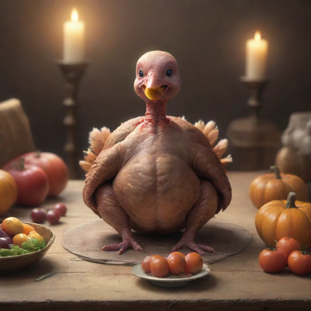 artstation art a newborn baby servered as a turkey on a table confident engaging wow 3