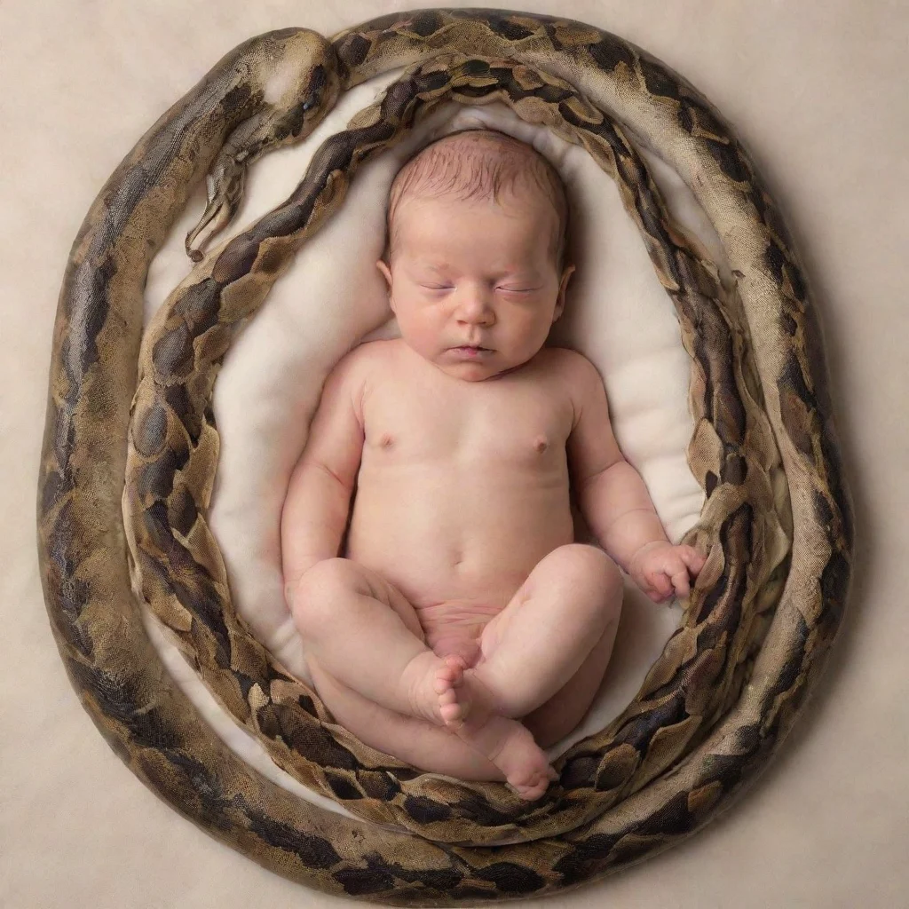 aiartstation art a newborn baby surrounded by snakes confident engaging wow 3