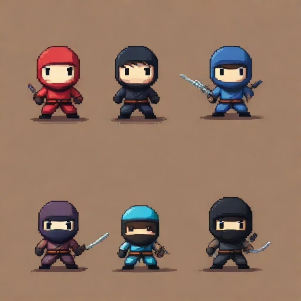 aiartstation art a ninjas in pixel art confident engaging wow 3