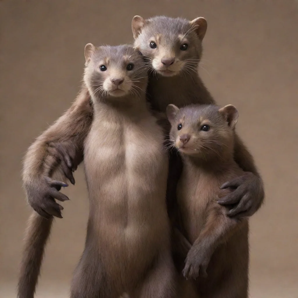 aiartstation art a pair of anthro minks holding a human male confident engaging wow 3