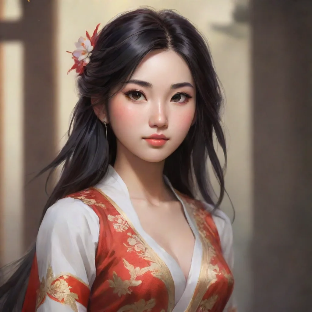 aiartstation art a pretty asian girl confident engaging wow 3