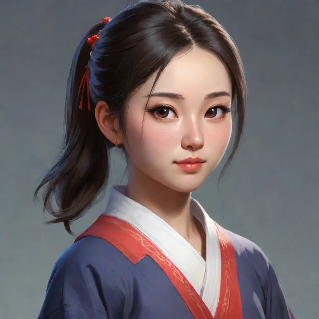 aiartstation art a pretty chinese female student confident engaging wow 3
