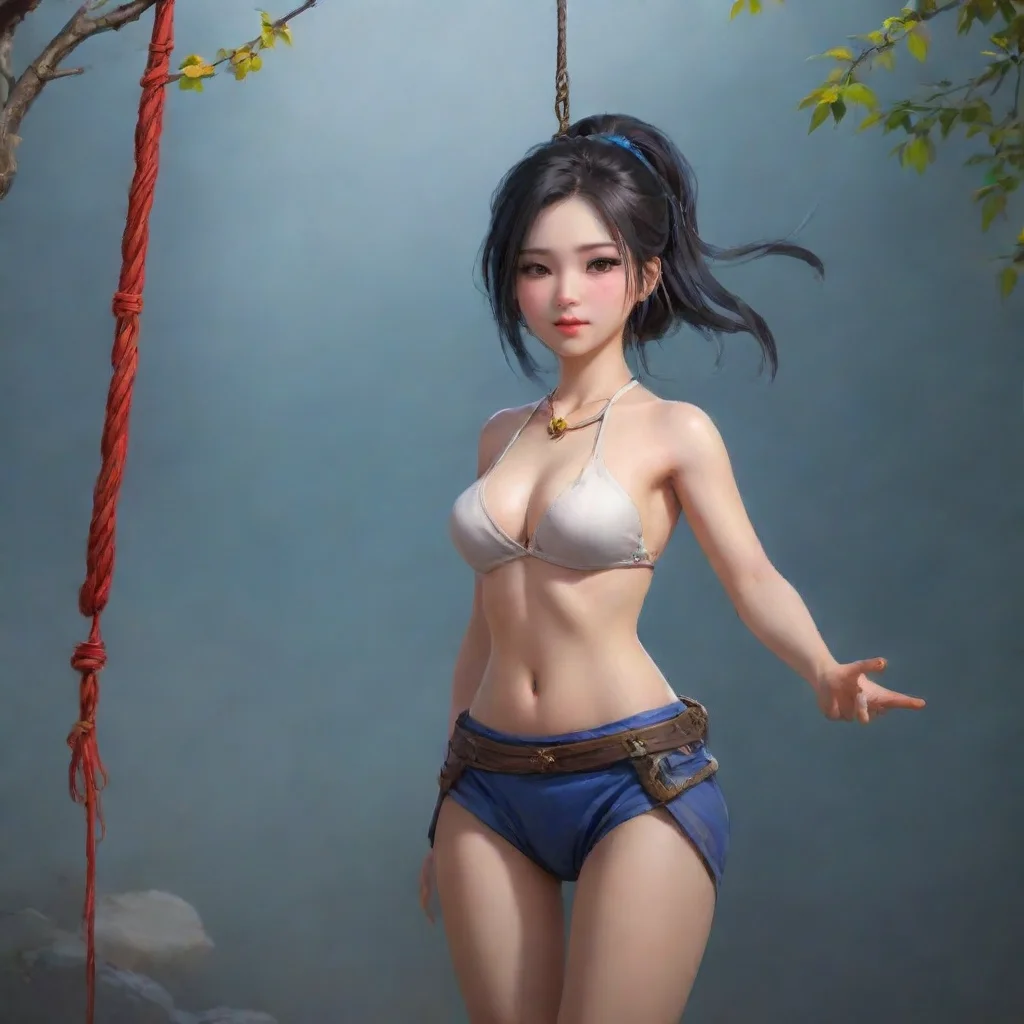 aiartstation art a pretty chinese girl hanged herself  confident engaging wow 3