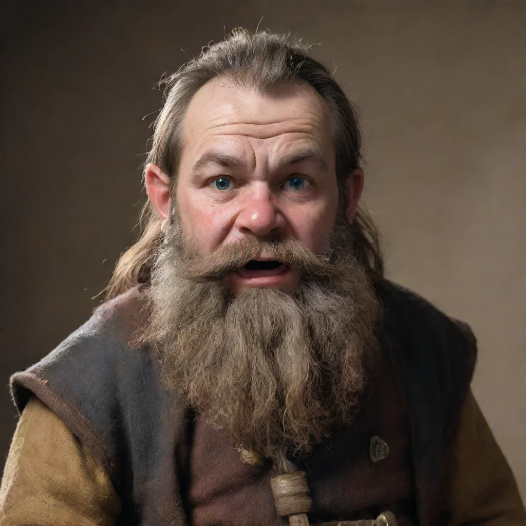 aiartstation art a sick dwarf without a beard with a thermometer in his mouth confident engaging wow 3