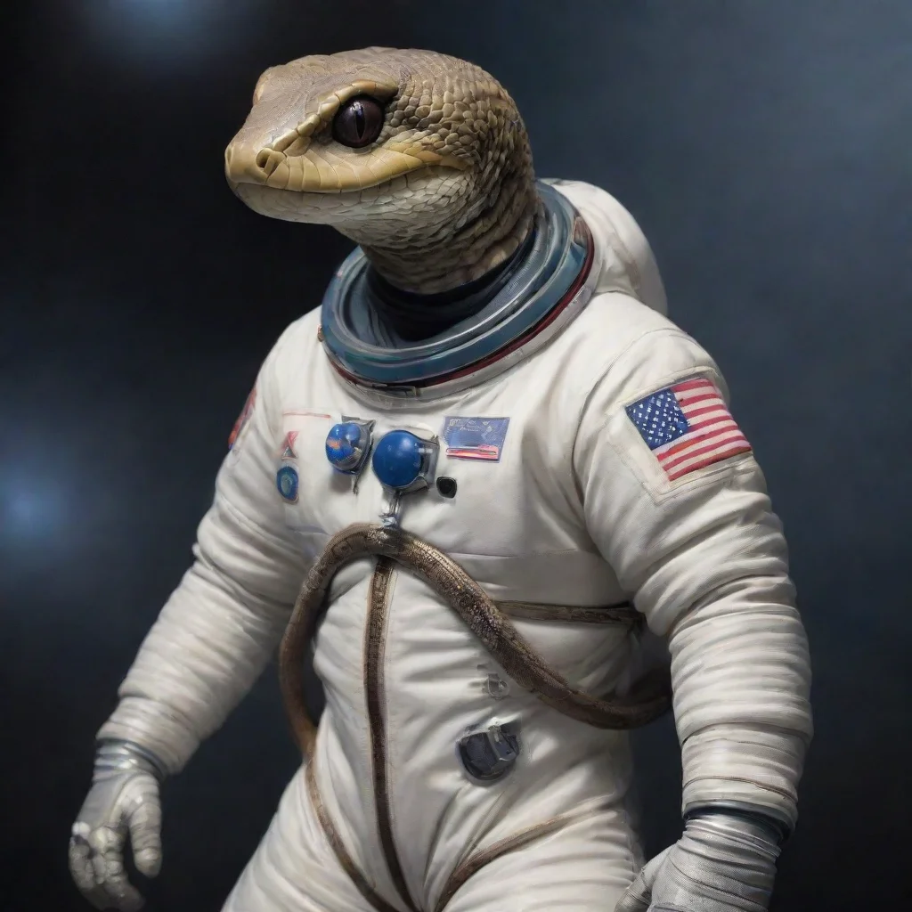 aiartstation art a snake in space suit confident engaging wow 3