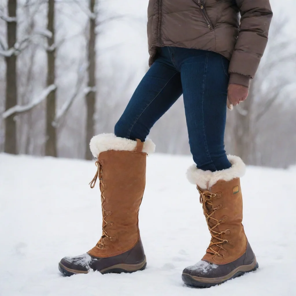aiartstation art a woman takes off her tall snow boots confident engaging wow 3