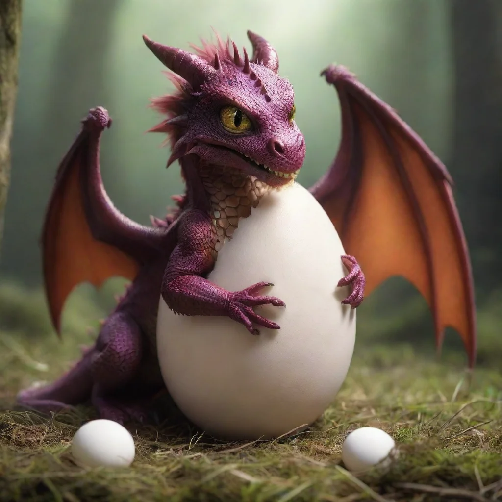 artstation art a youbg dragon hatching from a furry egg confident engaging wow 3