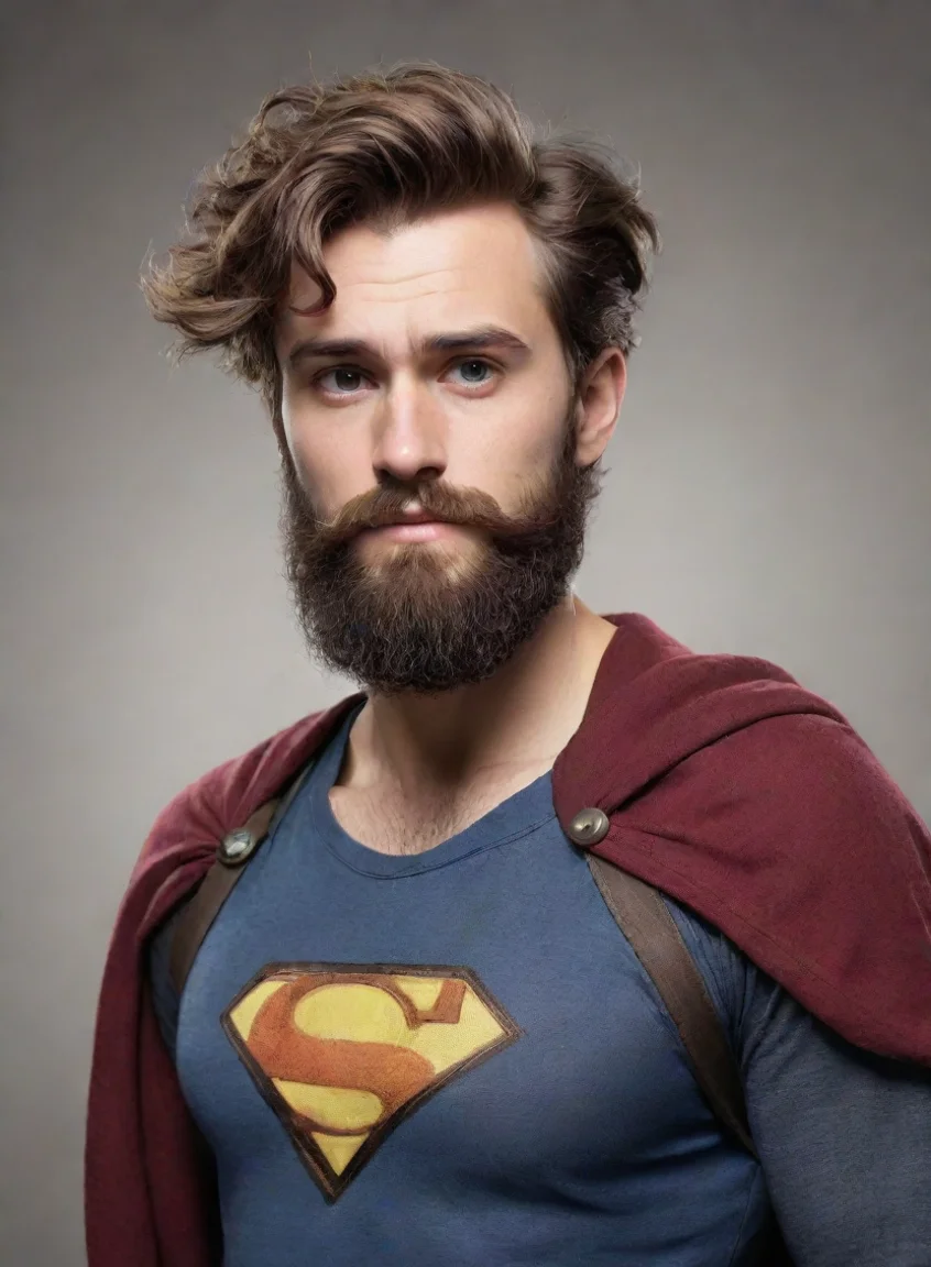 aiartstation art a young bearded man hobo superhero hd confident engaging wow 3 portrait43