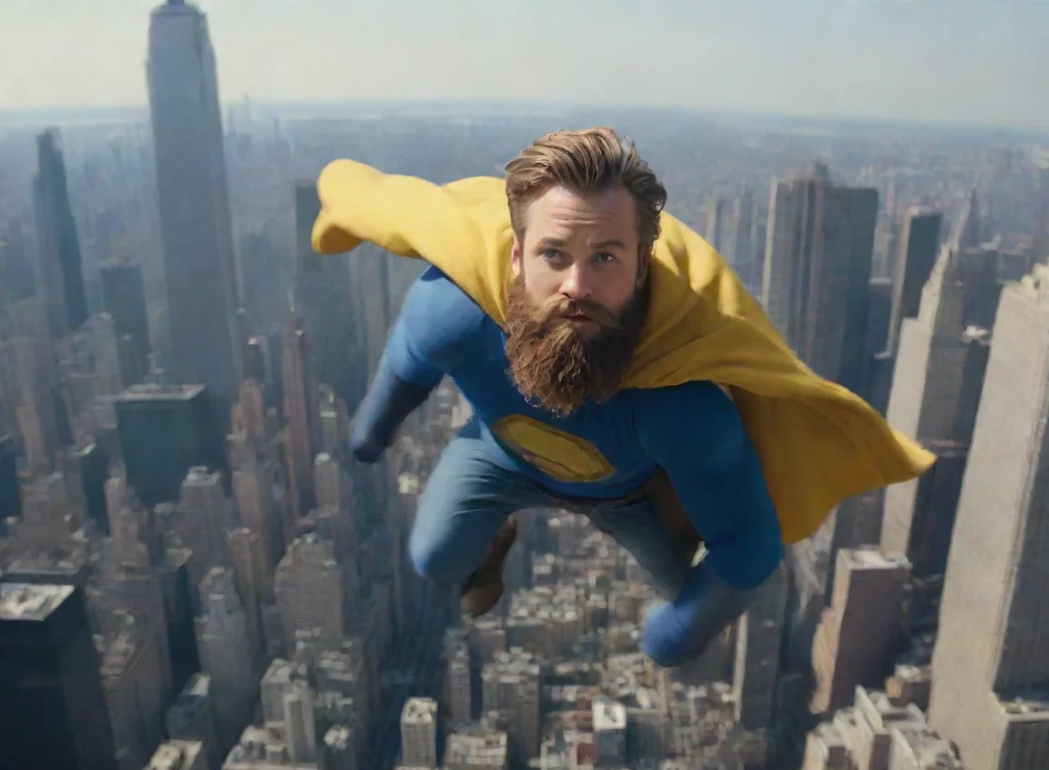 aiartstation art a young bearded swedish hobo man superhero flying over new york hd confident engaging wow 3 landscape43