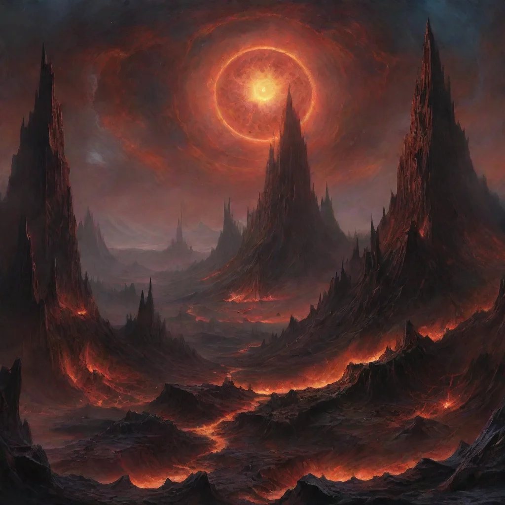 aiartstation art abysmal dawn occult detailed lighting cosmic hellish landscape confident engaging wow 3