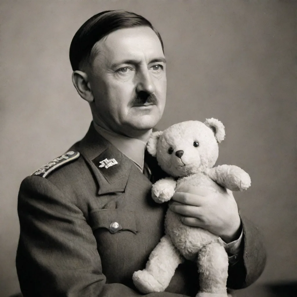 aiartstation art adolf hitler holding a teddy bear confident engaging wow 3