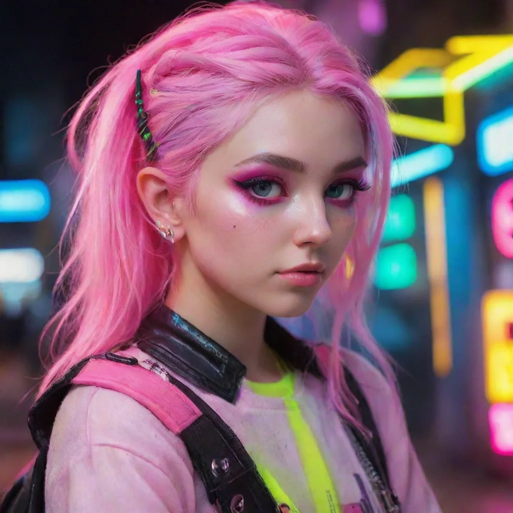 aiartstation art aesthetic character elf neon punk confident engaging wow 3