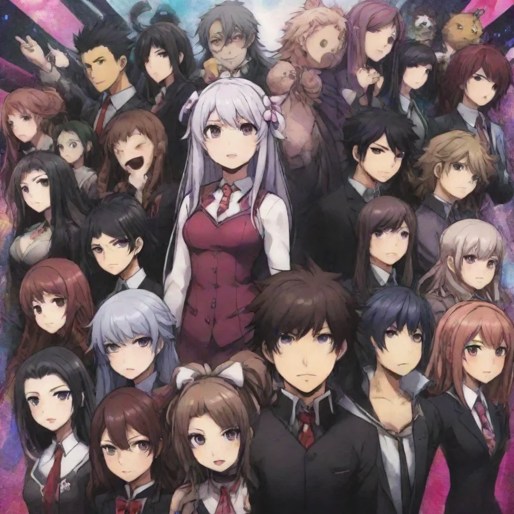 aiartstation art ai danganronpa v3 visual novel confident engaging wow 3