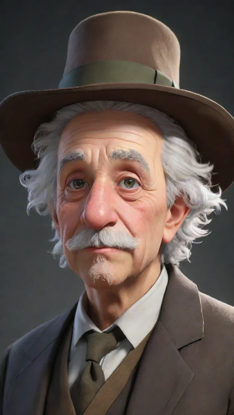 aiartstation art albery einstein as claude wearing hat wise allmighty godly anime hd character  confident engaging wow 3 tall