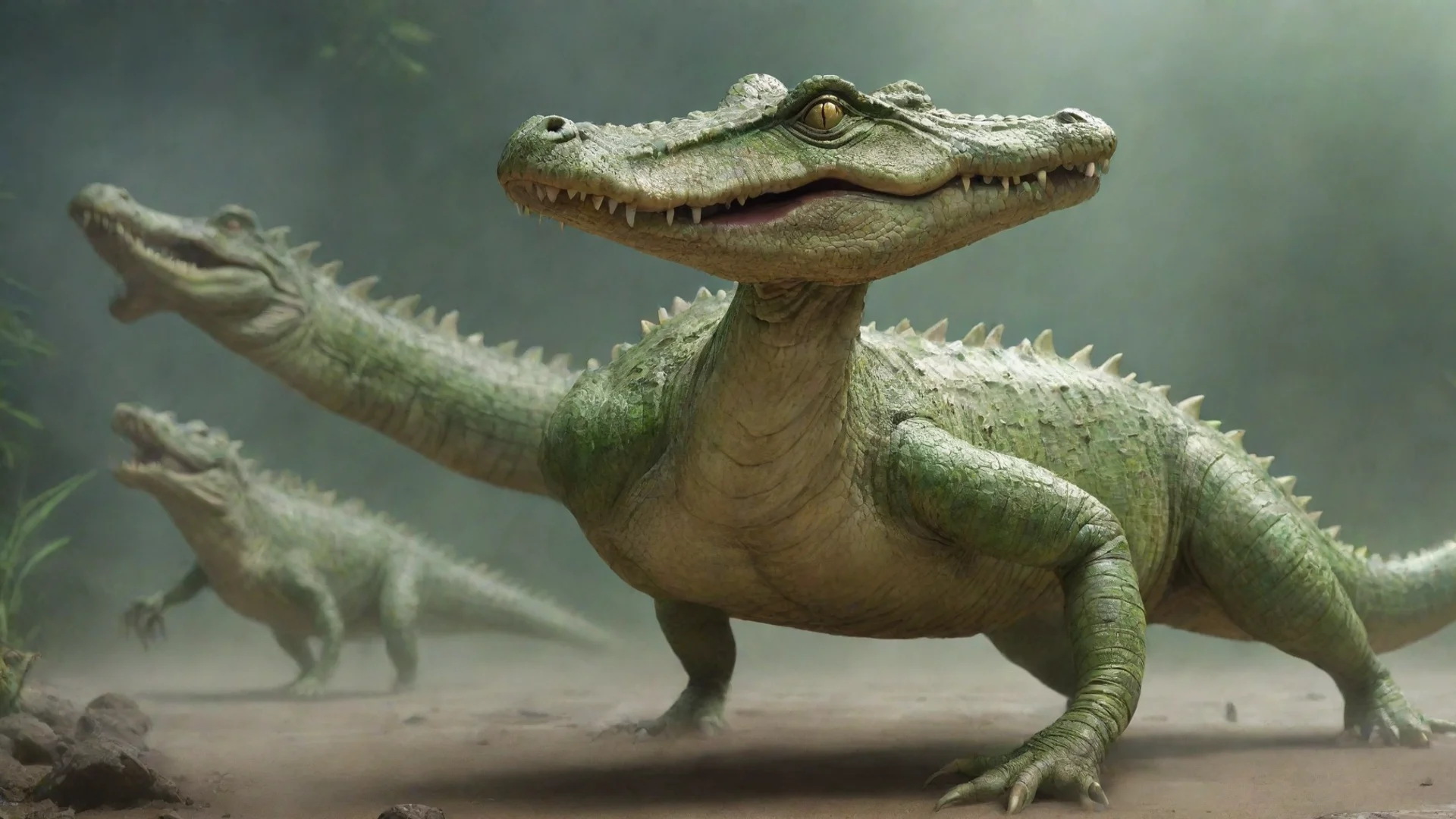 aiartstation art alien crocodile race confident engaging wow 3 wide