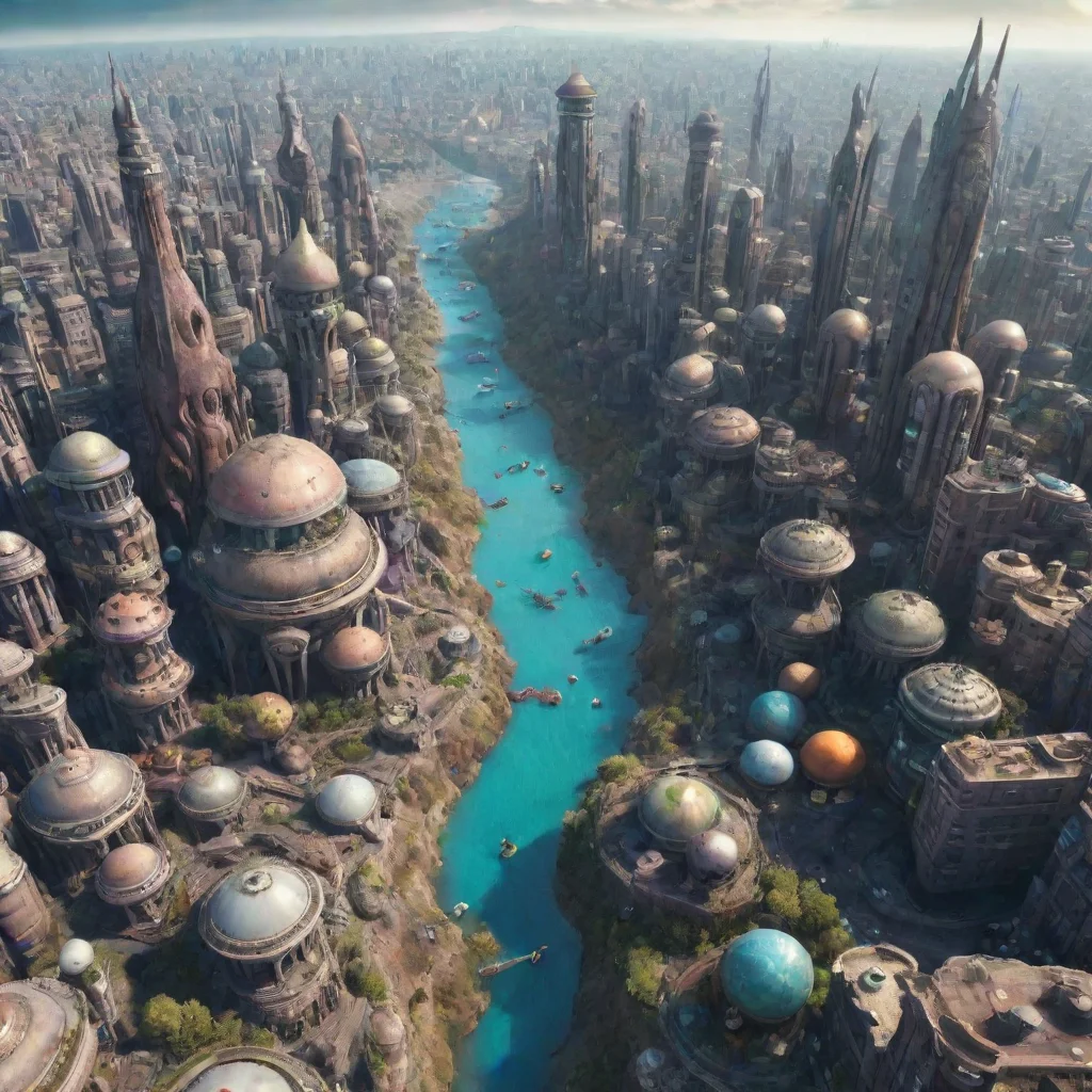 aiartstation art alien planet sci fi city with fascistic squid banners birds eye view. confident engaging wow 3