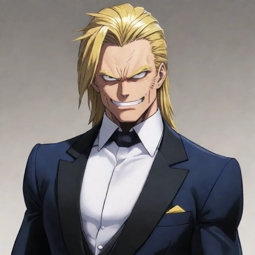 aiartstation art all might in a black tux rizz confident engaging wow 3