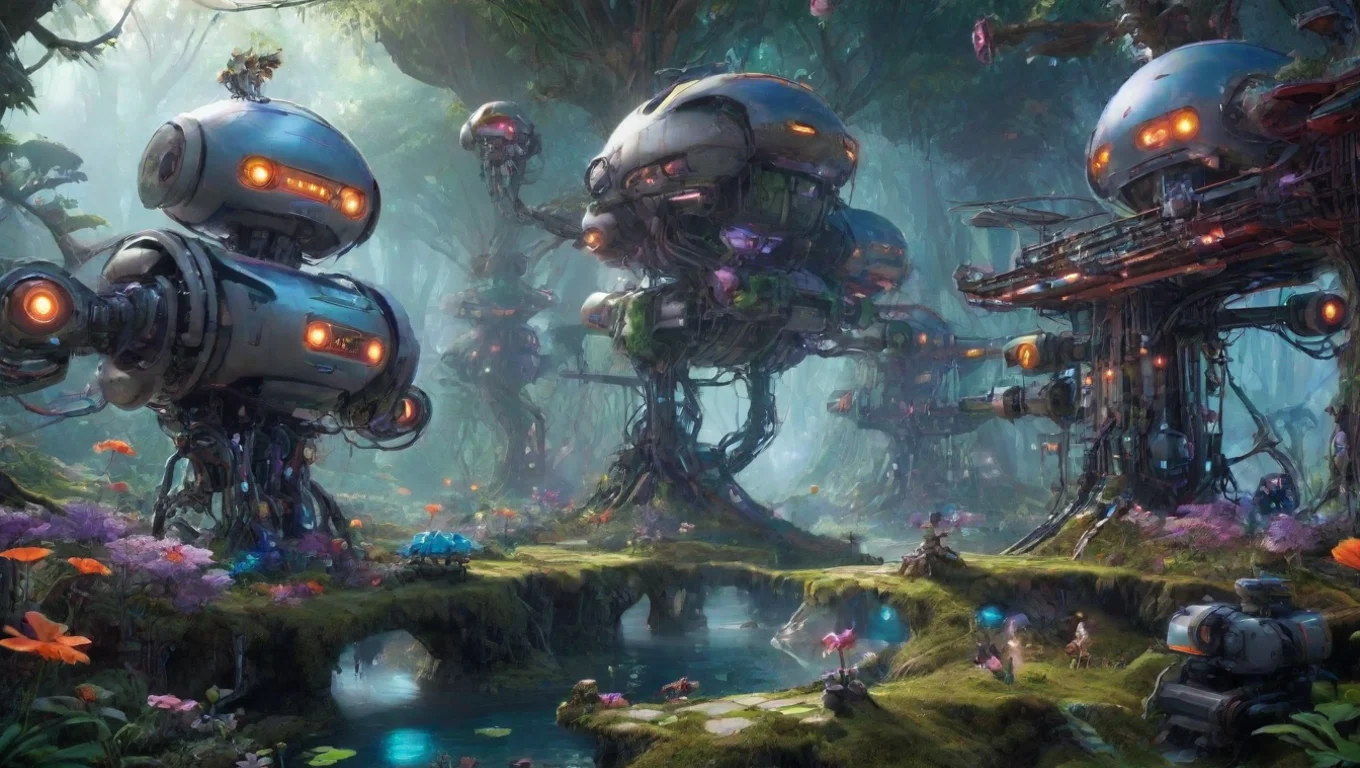 aiartstation art amazing wonderland robotics futuristic fun enchanting environment confident engaging wow 3 widescreen