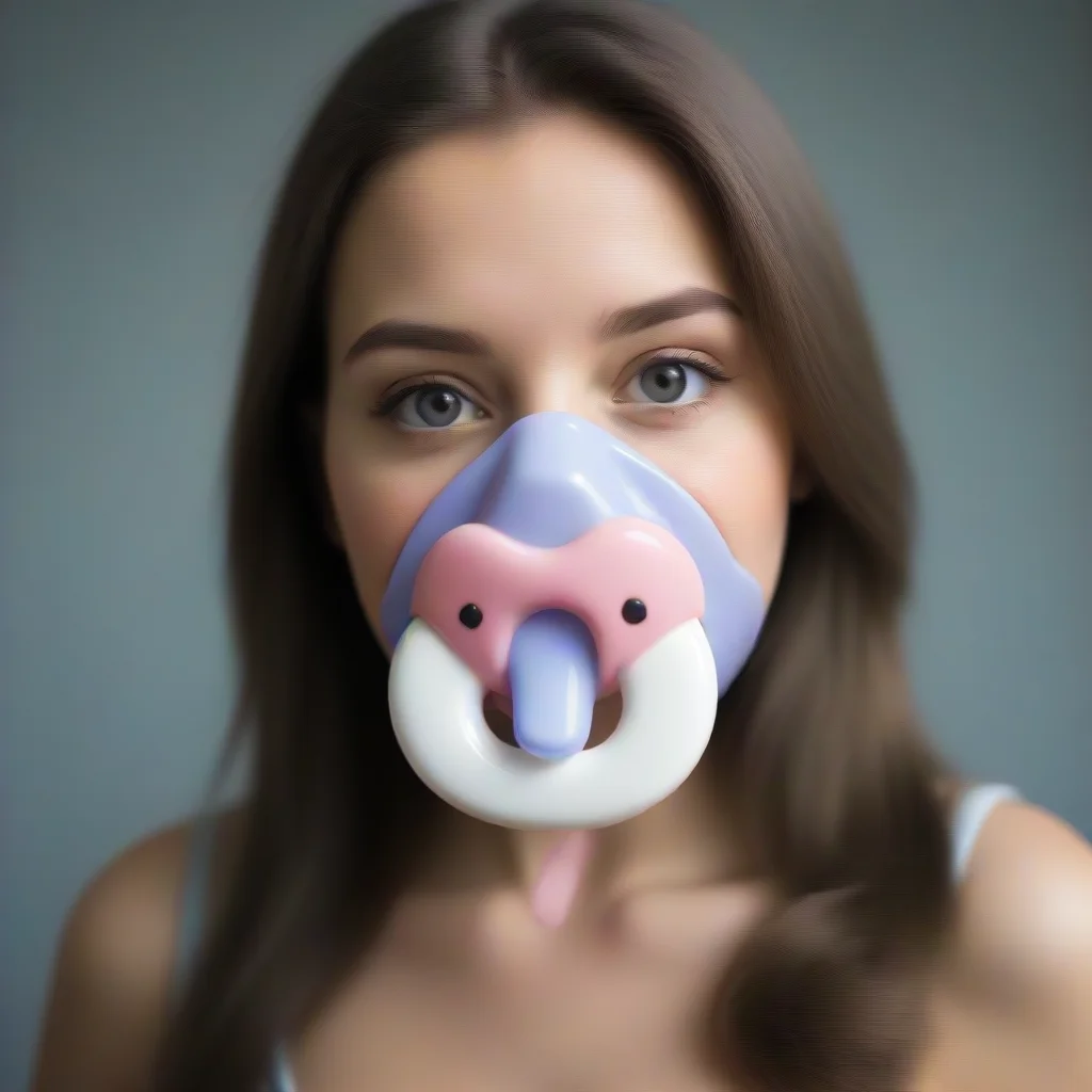 aiartstation art an adult girl with a cute binky in is mouth confident engaging wow 3