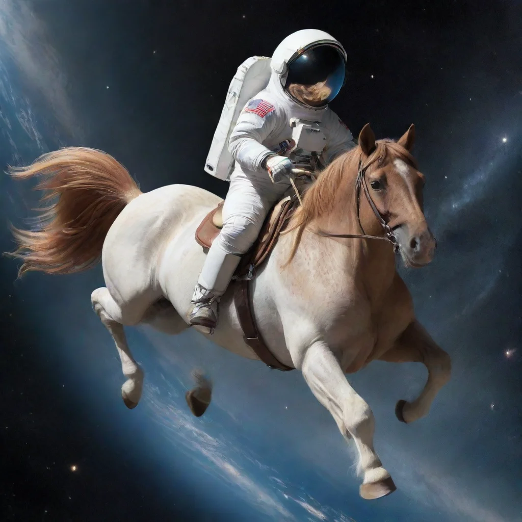 aiartstation art an astronaut riding a horse in space confident engaging wow 3