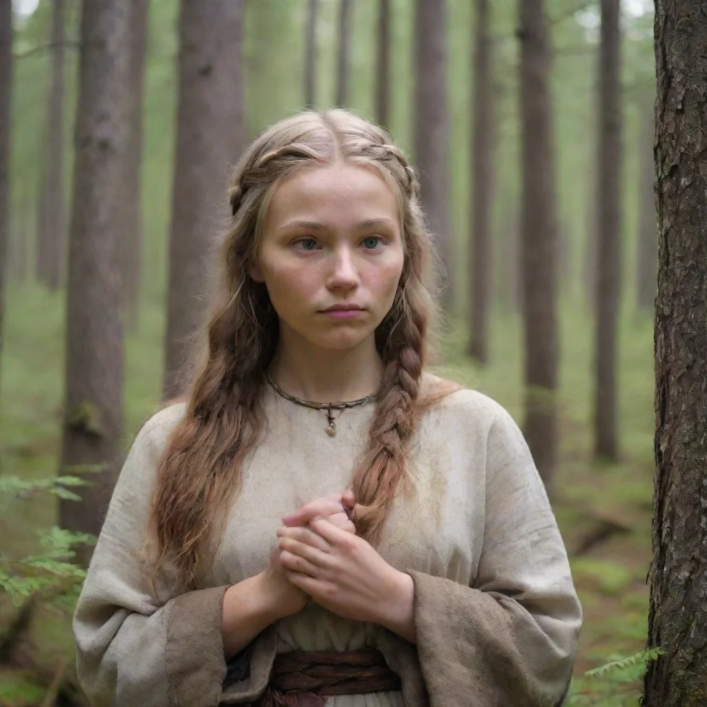 aiartstation art ancient finnish female in forest confident engaging wow 3