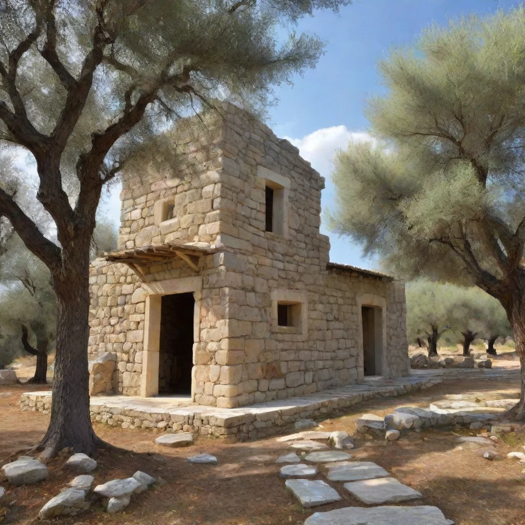aiartstation art ancient greek architecture stone house in olive grove confident engaging wow 3