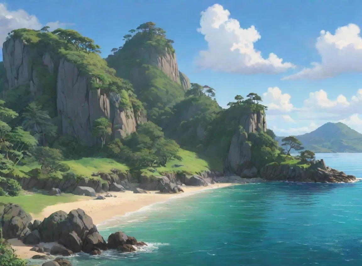 aiartstation art anime bay of islands new zeland relaxing ghibli hd aesthetic  confident engaging wow 3 landscape43