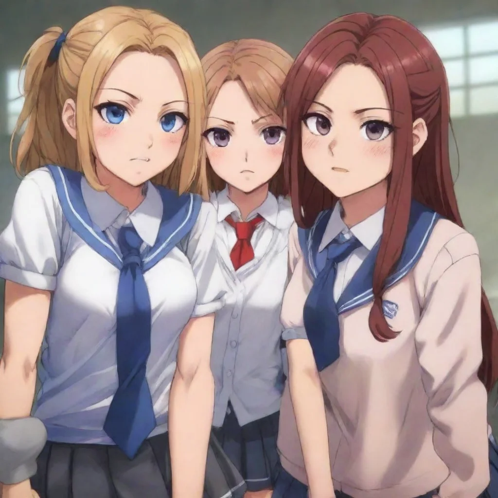 artstation art anime bully girls confident engaging wow 3