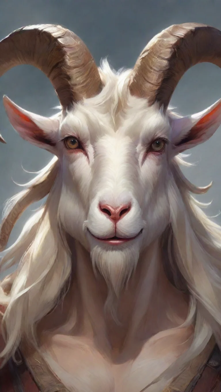 aiartstation art anime comic book fantasy art artstation goat powerful mighty portrait  confident engaging wow 3 tall