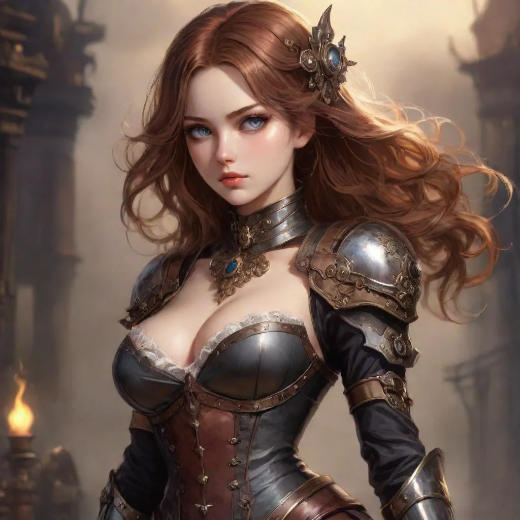 aiartstation art anime digital art knight western steampunk warrior seductive beauty grace demon feminine majestic confident engaging wow 3