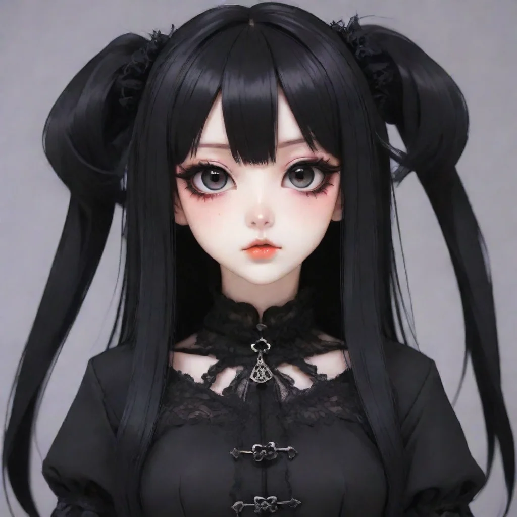aiartstation art anime goth girl detailed asian confident engaging wow 3