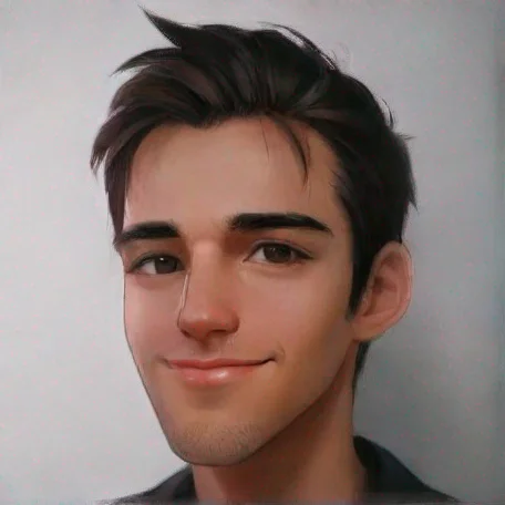 aiartstation art anime man smile friendly calm dark hair brown eyes clear wow confident engaging wow 3