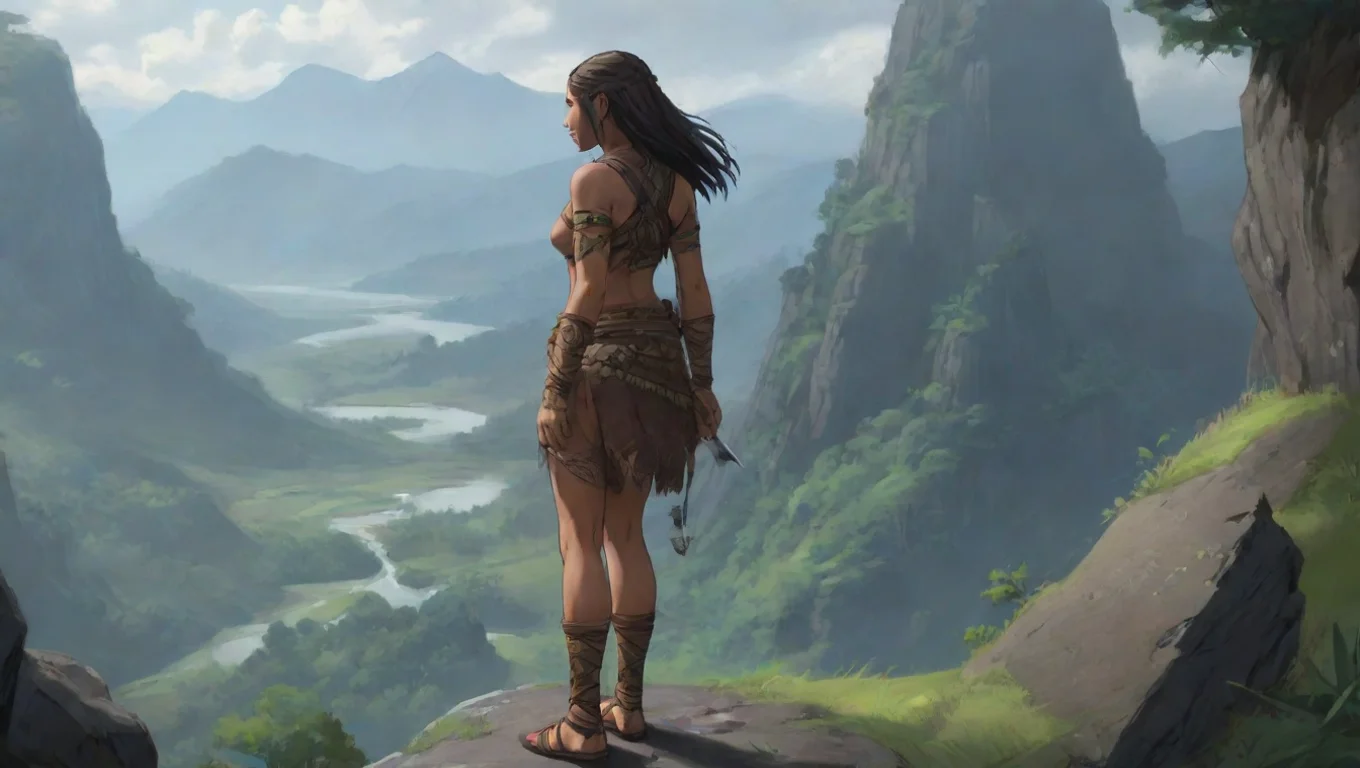 aiartstation art anime maori warrior over shoulder lookout environment anime art ghibli dark horror  confident engaging wow 3 widescreen