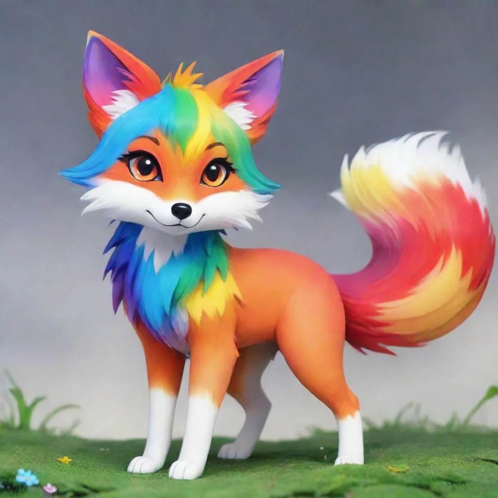 artstation art anime rainbow fox confident engaging wow 3