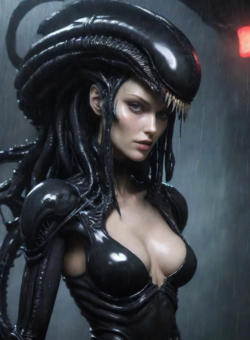 aiartstation art anime seductive rainha xenomorph confident engaging wow 3 portrait43