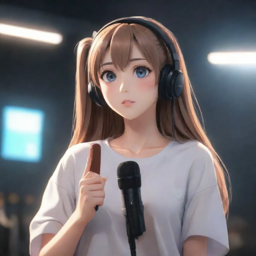 aiartstation art anime speaker speaking into mic hd aesthetic art artstation tranding  confident engaging wow 3