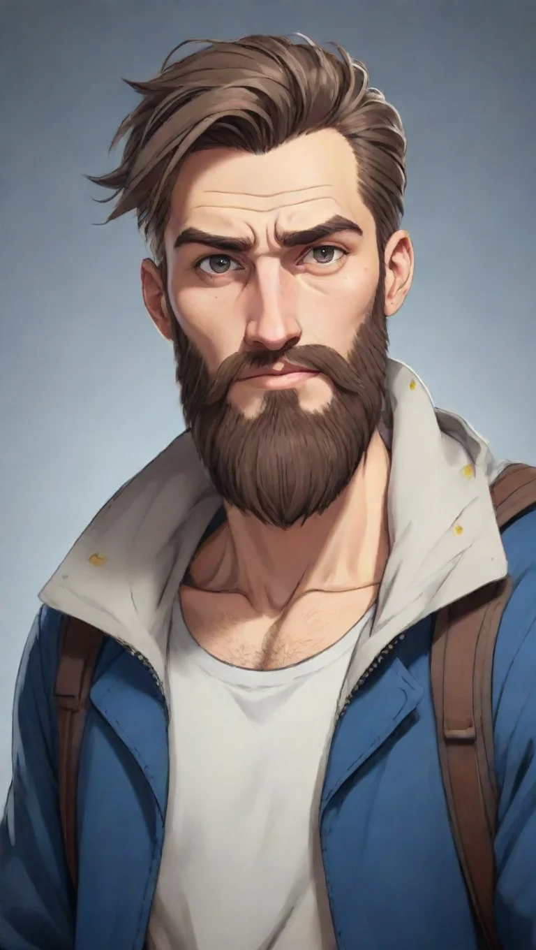 aiartstation art anime style cartoon young bearded swedish superhero hobo man confident engaging wow 3 tall