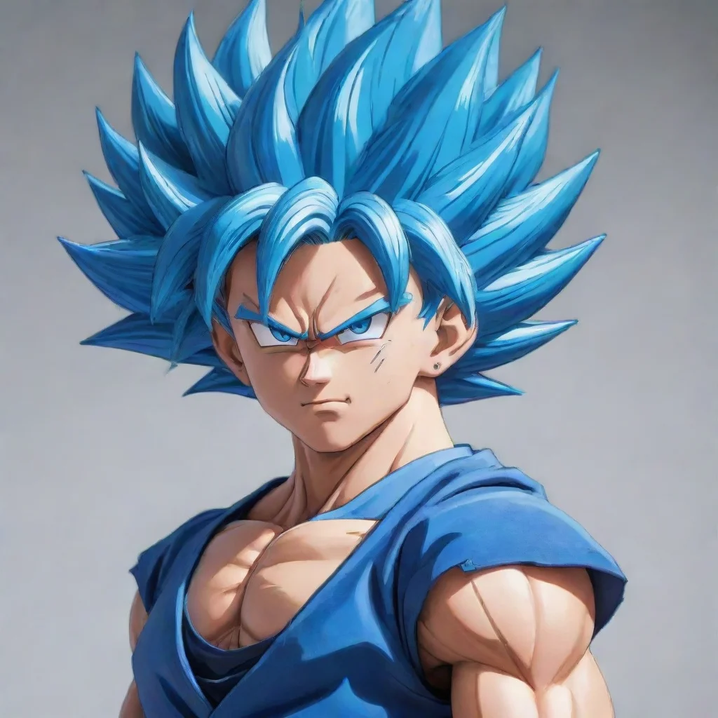 aiartstation art anime style detailed saiyan super saiyan blue confident engaging wow 3