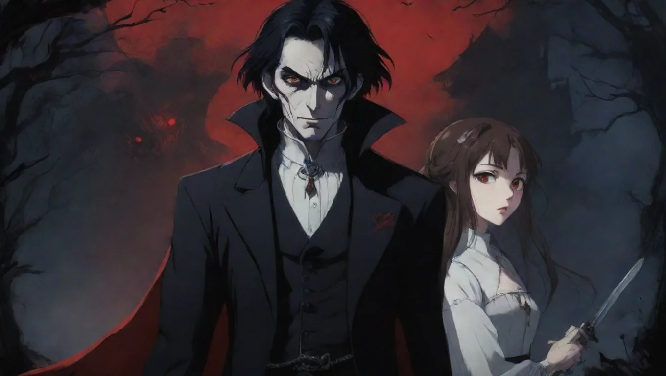 aiartstation art anime vampire and anime warrior   movie film poster hd anime ghibli dark 1800s ghibli horror film poster wide  confident engaging wow 3 widescreen
