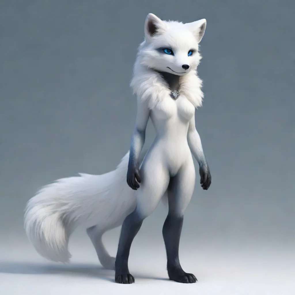aiartstation art anthro arctic fox confident engaging wow 3