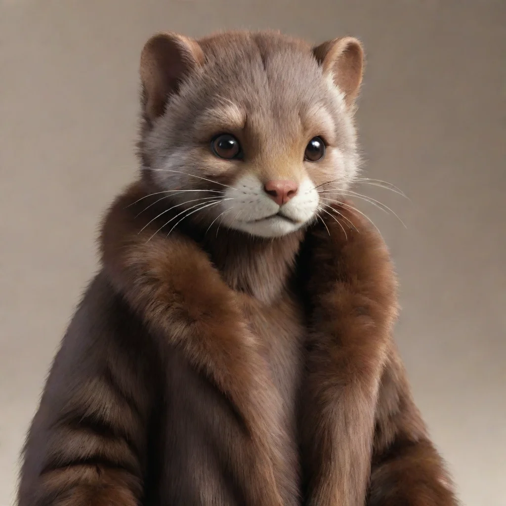 artstation art anthro brown furred mink confident engaging wow 3